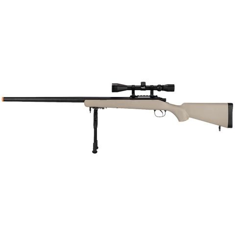 UK Arms Airsoft VSR-10 Bolt Action Rifle with Scope &amp; Bipod - Tan