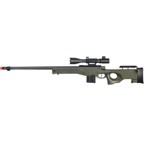 Well Airsoft MK96 Bolt Rifle with Barrel &amp; Rangefinder Scope - Green