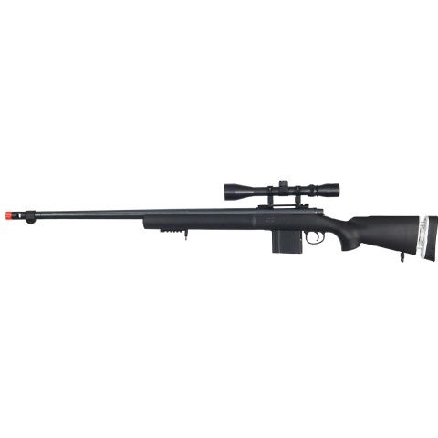 WELL MB4405BA Bolt Action Airsoft Rifle with Fluted Barrel &amp; Scope