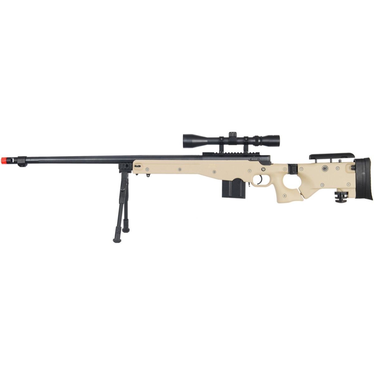 Well Airsoft MK96 Bolt Action Rifle with Barrel, Scope &amp; Bipod