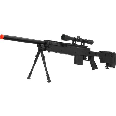 WELL MB4406D Bolt Action Airsoft Sniper Rifle with Folding Stock - Bi-Pod &amp; Scope