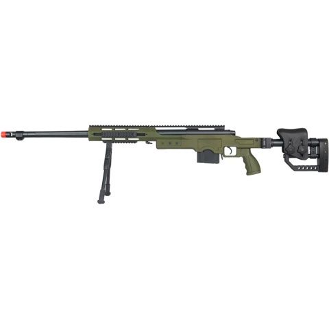 WELL MB4411GBIP Bolt Action Airsoft Rifle with Fluted Barrel &amp; Bi-Pod