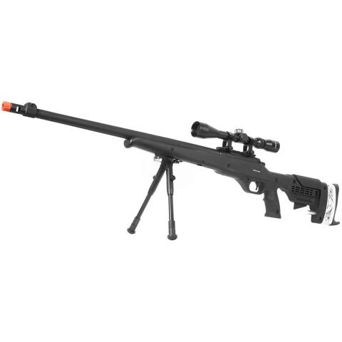 Wellfire MB12D Full Metal Bolt Action Airsoft Sniper Rifle with Scope &amp; Bi-Pod