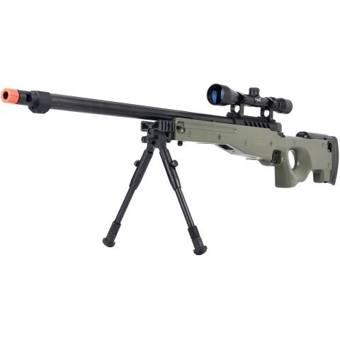 WellFire MB15 L96 Bolt Action Airsoft Sniper Rifle with Scope &amp; Bipod, COLOR: OD Green