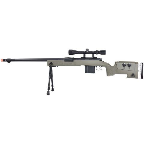 WellFire MB4417 M40A3 Bolt Action Airsoft Sniper Rifle with Scope &amp; Bipod