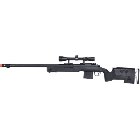 WellFire MB4417 M40A3 Bolt Action Airsoft Sniper Rifle with Scope, COLOR: Black