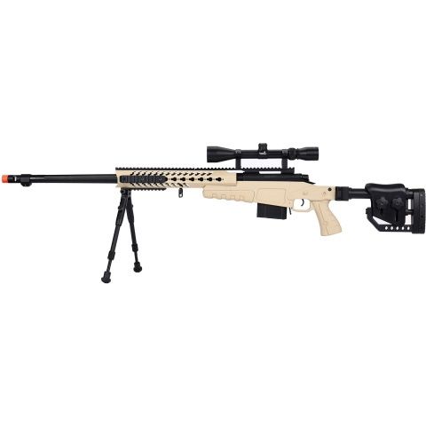 WellFire MB4418-2 Bolt Action Airsoft Sniper Rifle with Scope &amp; Bipod
