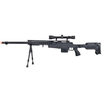 WellFire MB4418-3 Bolt Action Airsoft Sniper Rifle with Scope &amp; Bipod