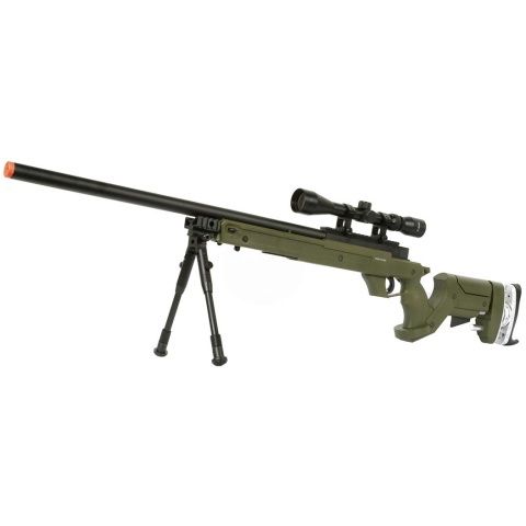 WellFire Sr22 Bolt Action Type 22 Airsoft Sniper rifle with Scope &amp; Bi-Pod, COLOR: OD Green