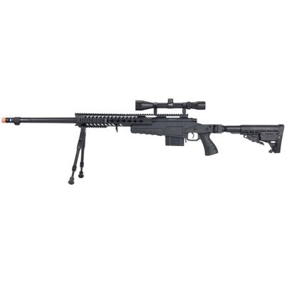 WellFire MB4418-1 Bolt Action Airsoft Sniper Rifle with Scope &amp; Bipod