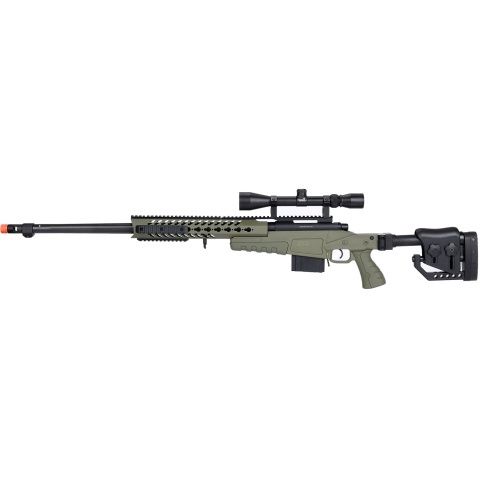 WellFire MB4418-2 Bolt Action Airsoft Sniper Rifle with Scope, COLOR: OD Green