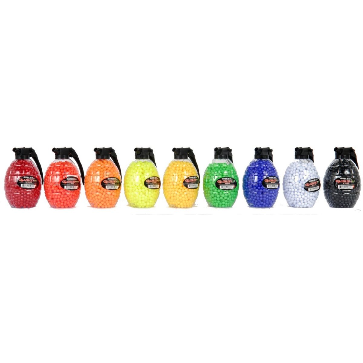 0.12g 6mm BBs in Large Grenade Bottle - 1500 Rounds Bottle - Mixed Colors, COUNT: 2-Pack