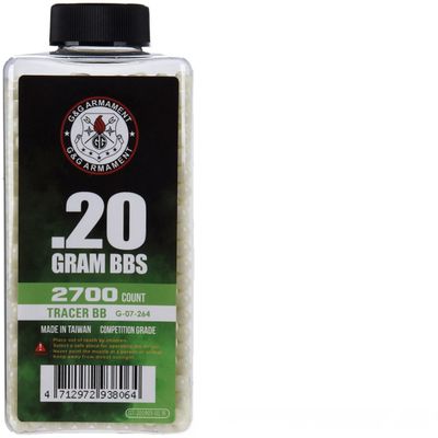 G&amp;G 6mm Competition Grade 0.20g Airsoft Tracer BBs 2700 Round - Green