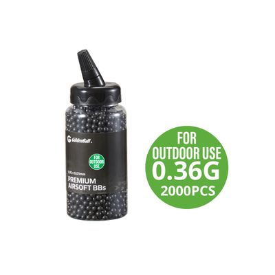 GoldenBall 2000 Round .36G Premium Grade Outdoor BBs - Black