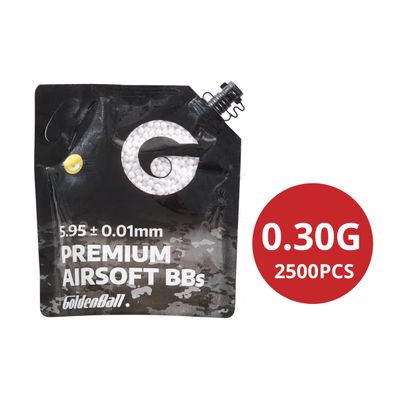 GoldenBall 2500 Round .30G Premium Grade BBs - White