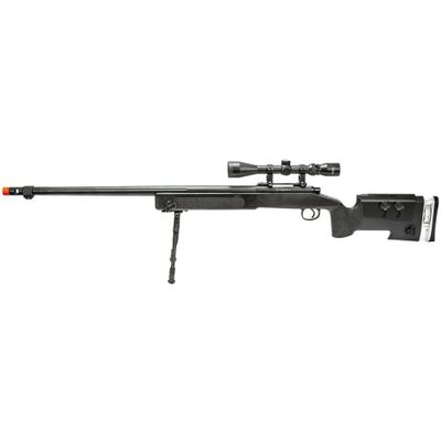 WellFire MB17BAB Bolt Action Airsoft Sniper Rifle w/ Scope and Bipod