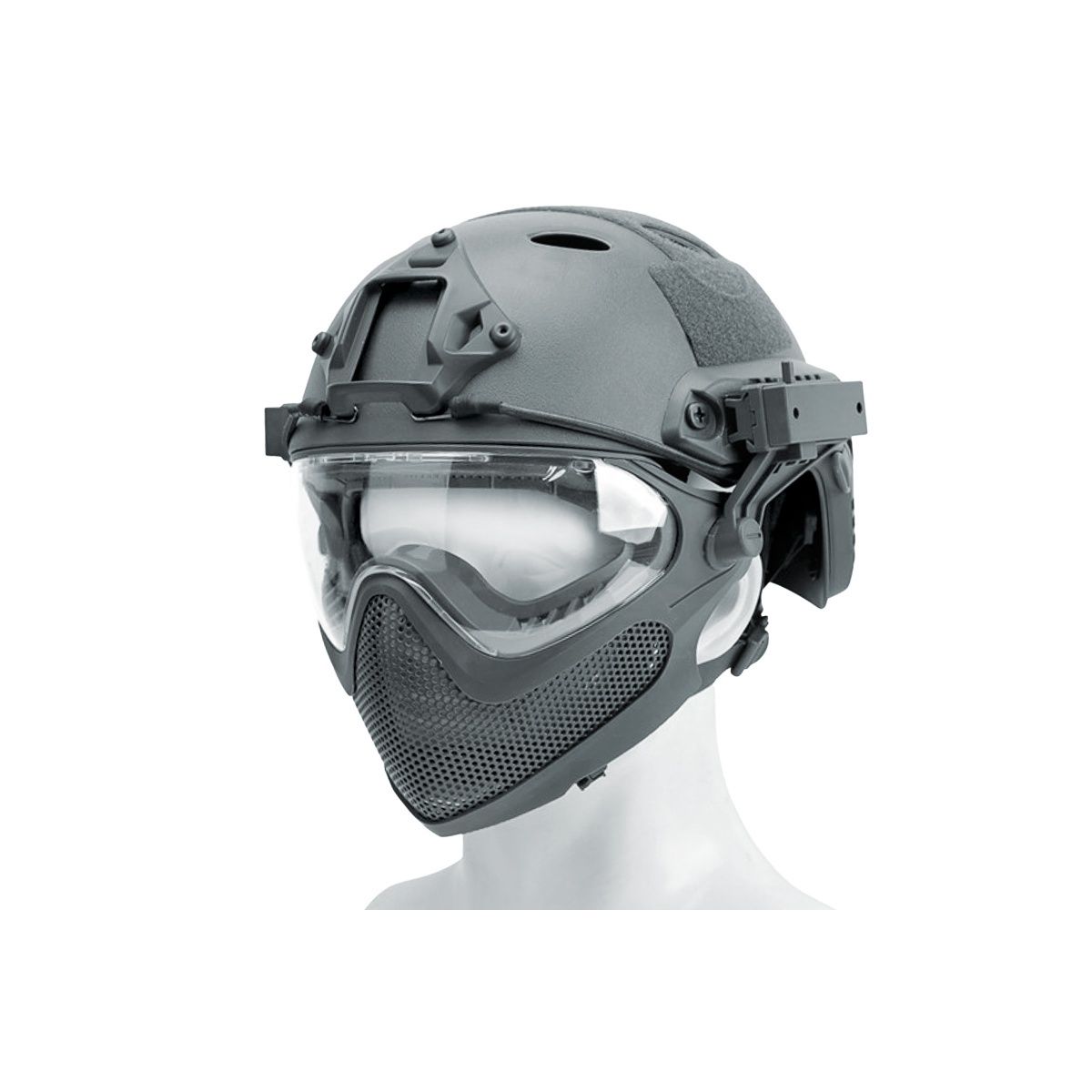 G-Force Pilot Full Face Helmet with Steel Mesh Face Guard