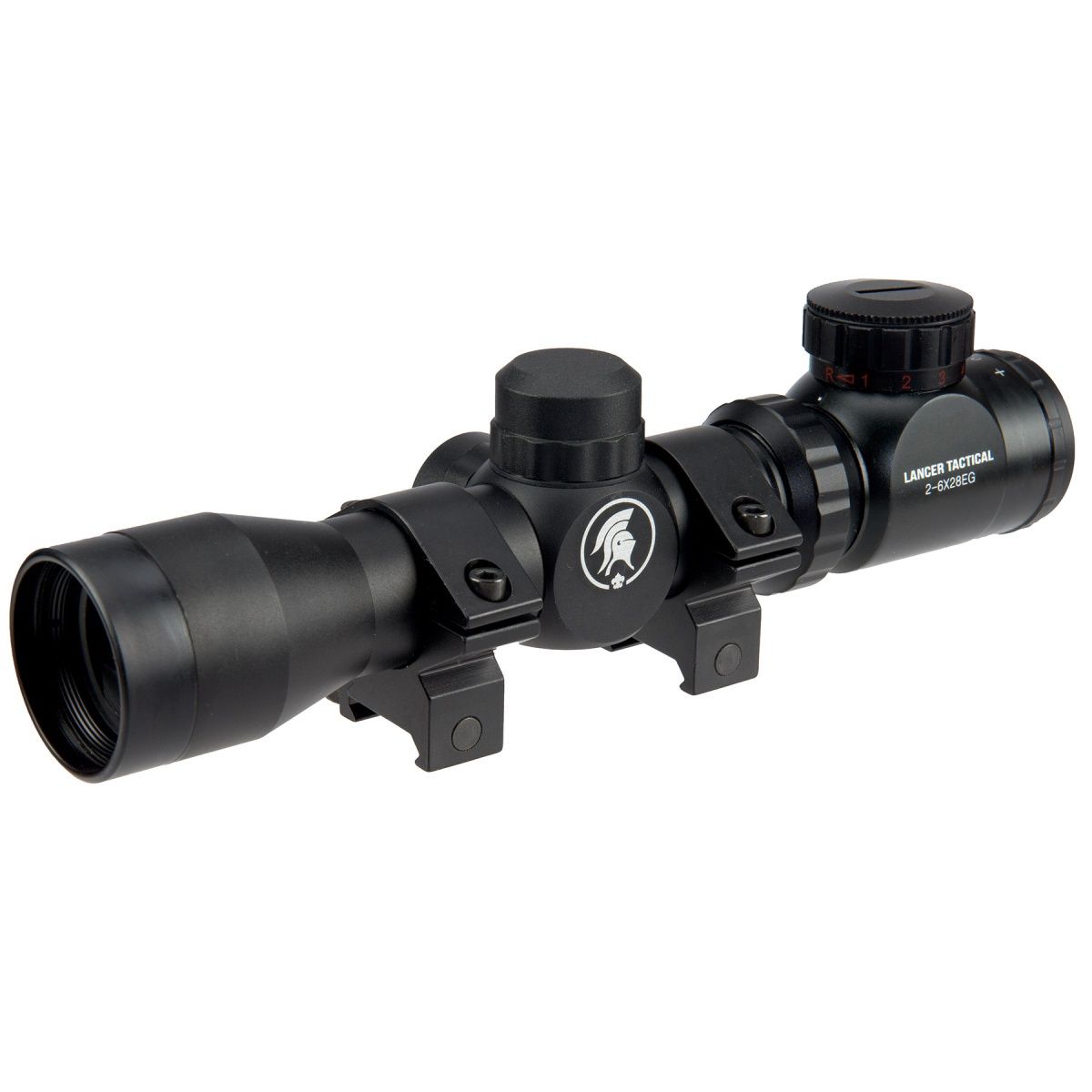 Lancer Tactical 2-6x28 Tactical Rifle Scope with Red &amp; Green Illumination