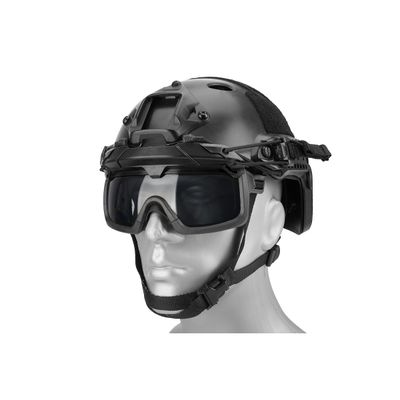 Lancer Tactical Helmet Safety Goggles - Clear Lens- Black
