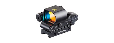Lancer Tactical Picatinny 4 Reticle Red Dot Reflex Sight w/ Green Laser