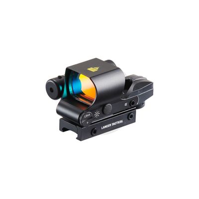 Lancer Tactical Picatinny 4 Reticle Red Dot Reflex Sight w/ Green Laser