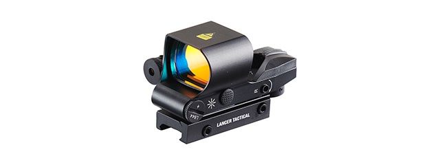 Lancer Tactical Picatinny 4 Reticle Red Dot Reflex Sight with Red Laser
