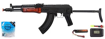 LCT MG MS AEG LCT Airsoft Stamped Steel Ak-74 W/ Fold Stock - Battery/Adapter/Charger Combo