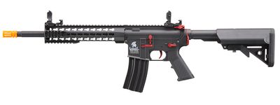 Lancer Tactical Gen 2 10" Keymod M4 Carbine Airsoft AEG Rifle with Red Accents