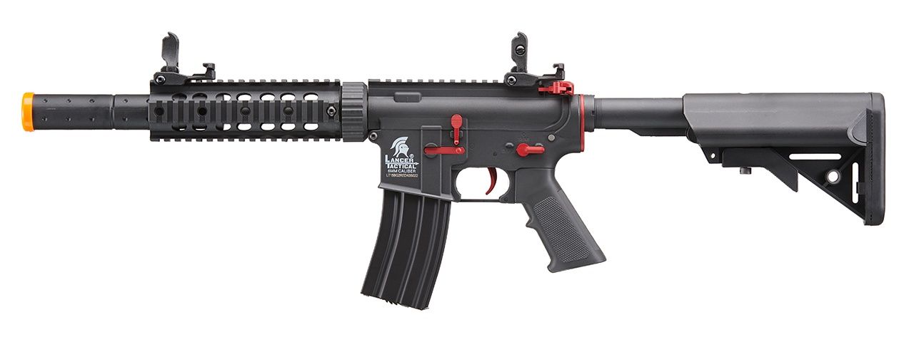 Lancer Tactical Gen 2 M4 SD Carbine Airsoft AEG Rifle with Red Accents