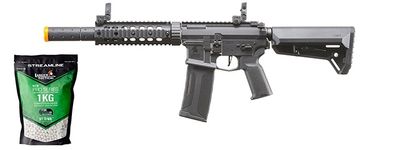Lancer Tactical Gen 2 M4 SD Carbine Airsoft AEG Rifle with Ambidextrous NSR Receiver, NSR Stock &amp; Mock Suppressor - Gen 2 Starter Bundle