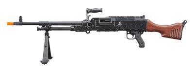 Lancer Tactical Full Metal M240W Airsoft AEG Squad Automatic Machine Gun with Box Magazine