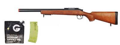 Well Airsoft MBG24W Gas Powered Bolt Action Rifle W/ Adjustable Stock