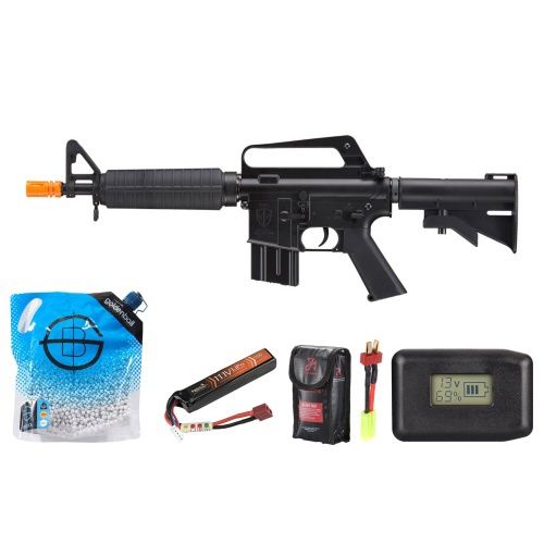 JAG Precision E&amp;C Full Metal Xm177 Airsoft Gun - Battery-Adapter-Charger Combo