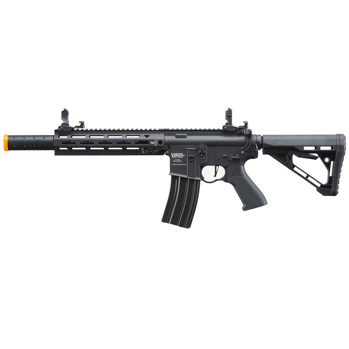 Lancer Tactical Blazer 10" M-LOK Proline Series M4 Airsoft Rifle with Delta Stock &amp; Mock Suppressor