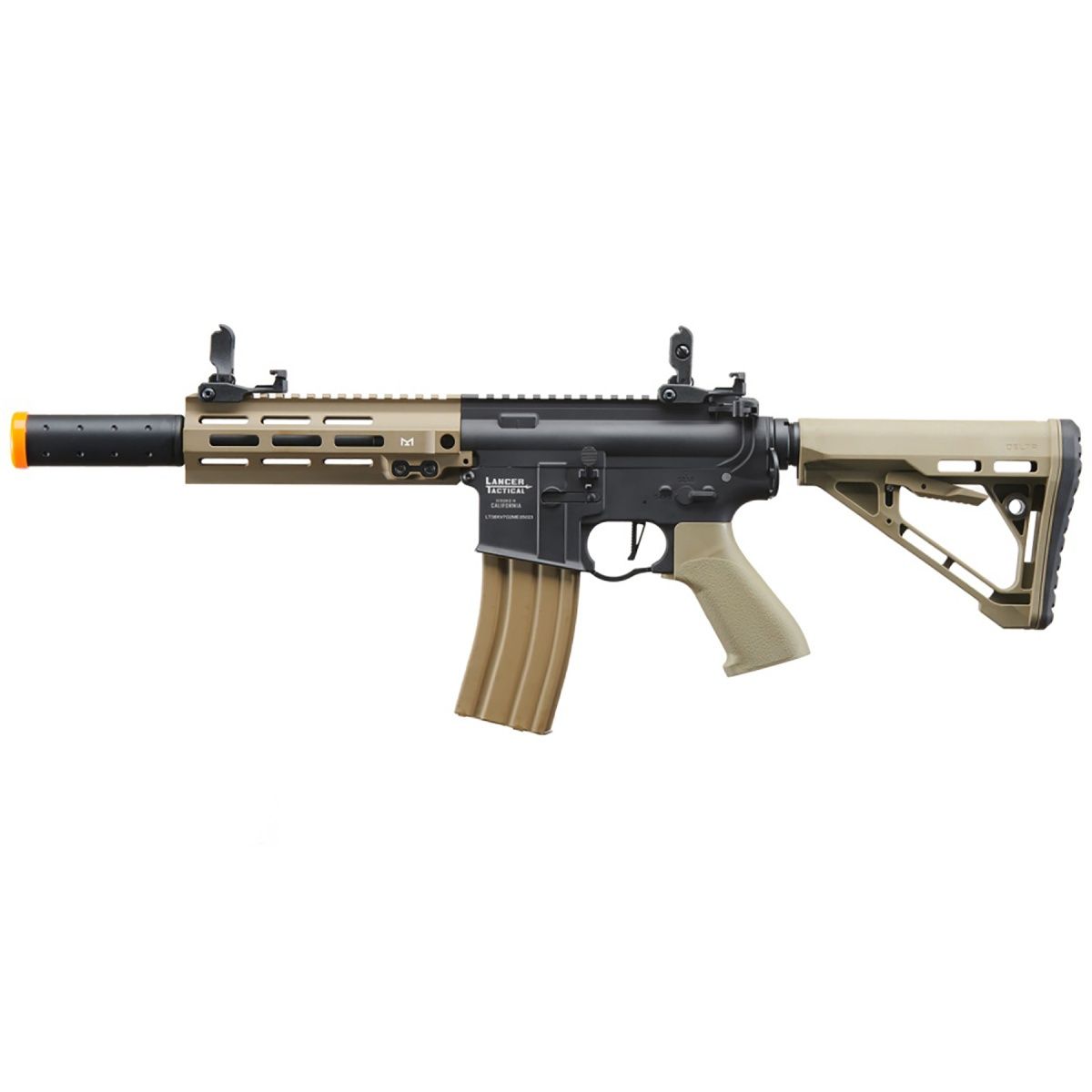 Lancer Tactical Blazer 7" M-LOK Proline Series  M4 Airsoft Rifle with Delta Stock &amp; Mock Suppressor