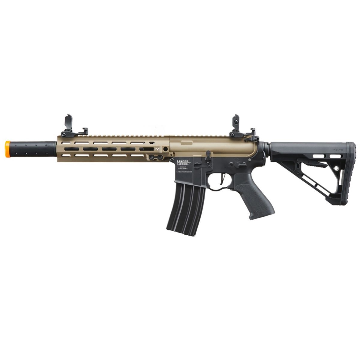 Lancer Tactical  Blazer 10" M-LOK Proline Series M4 Airsoft Rifle with Delta Stock &amp; Mock Suppressor