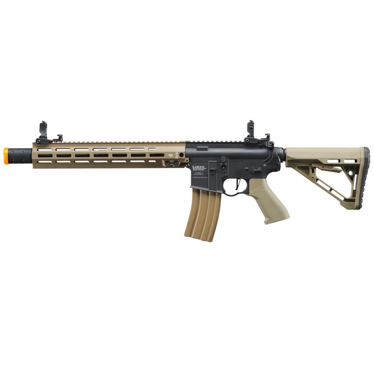 Lancer Tactical Blazer 13" M-LOK Proline Series M4 Airsoft Rifle with Delta Stock &amp; Mock Suppressor