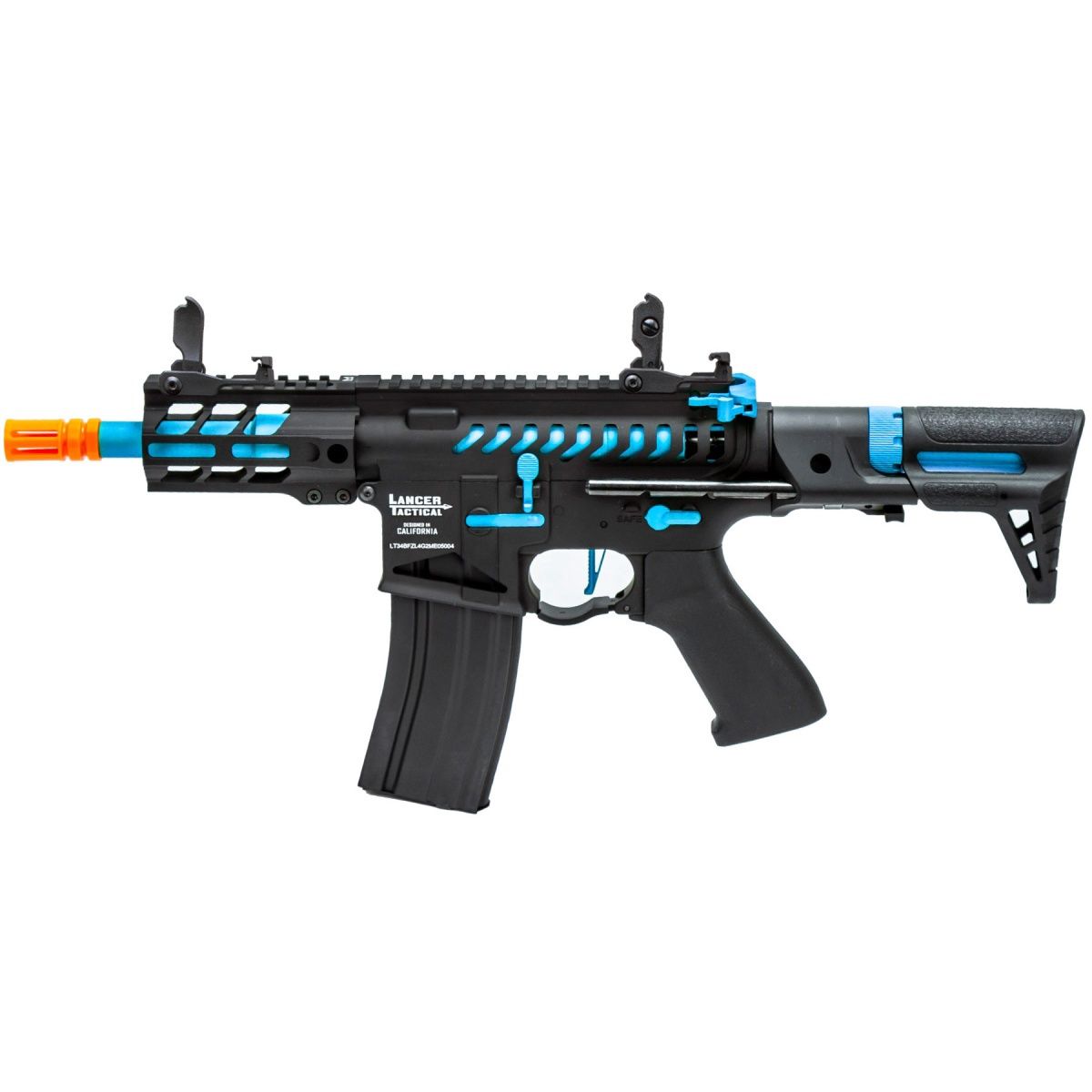 Lancer Tactical  Enforcer Gen 2 Battle Hawk 4" PDW AEG, COLOR: Black &amp; Blue