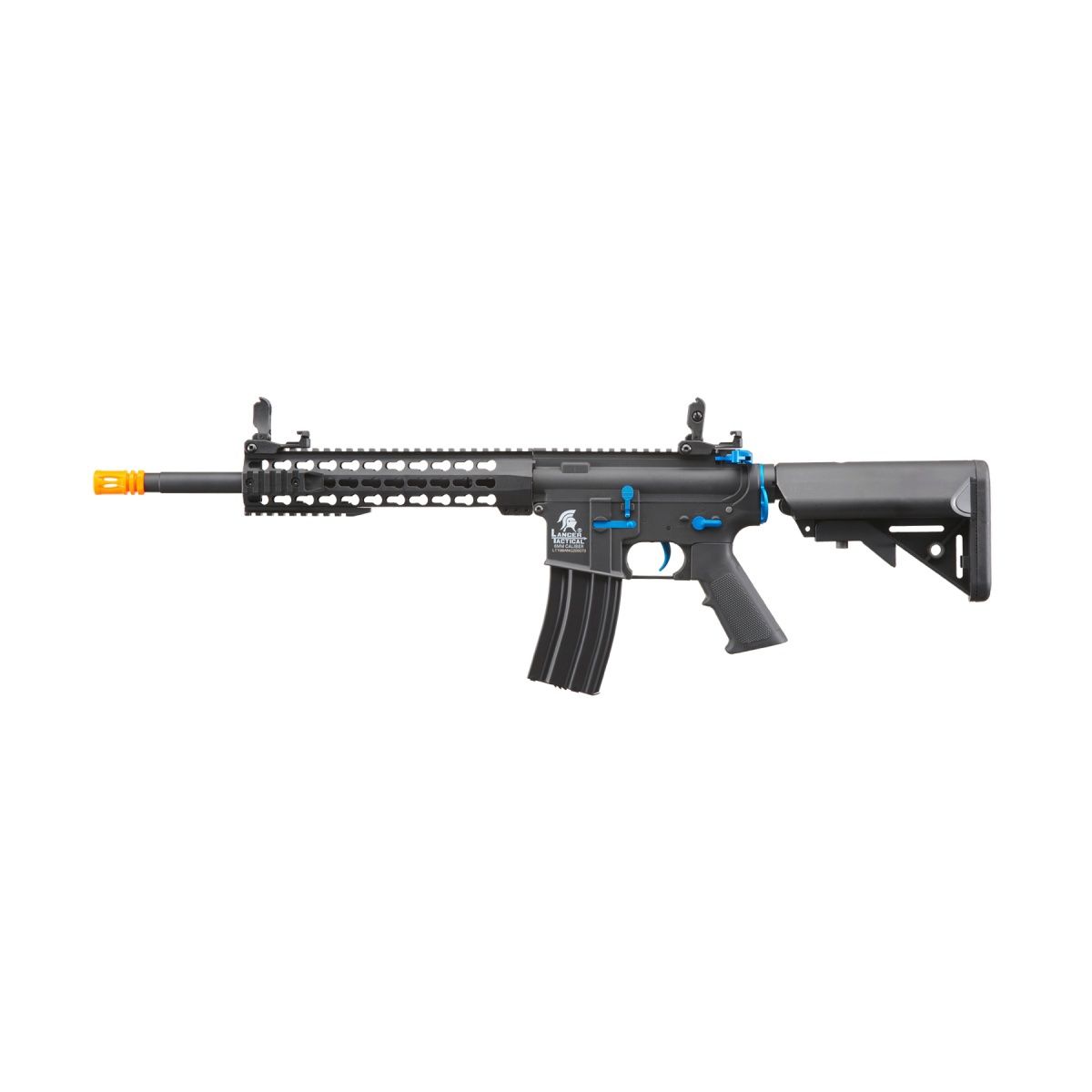 Lancer Tactical Gen 2 10" Keymod M4 Airsoft AEG Rifle, COLOR: Black &amp; Blue