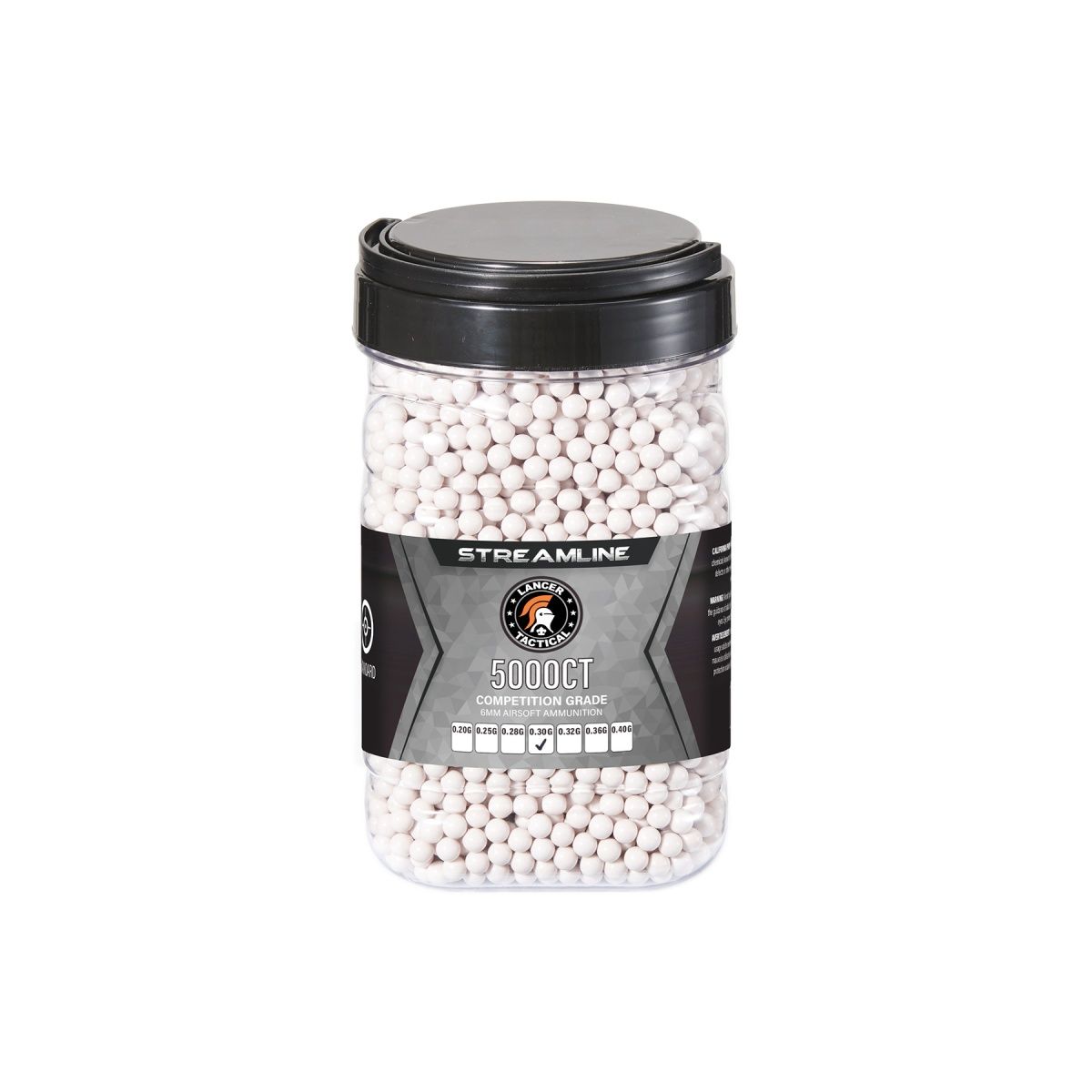 Lancer Tactical 5000 Round .30g Streamline Competition Grade BBs - White