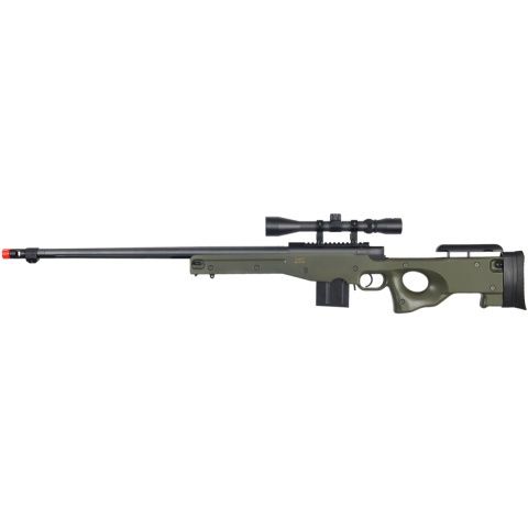Well Airsoft L96 AWP Bolt Action Rifle Fluted Barrel Bipod - OD GREEN