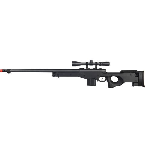 Well Airsoft MK96 Bolt Action Rifle with Fluted Barrel &amp; Scope - BLACK