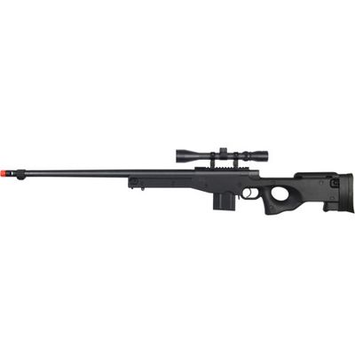Well Airsoft MK96 Bolt Action Rifle with Fluted Barrel &amp; Scope - BLACK
