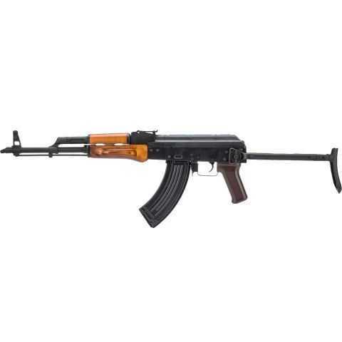 LCT AKMS Steel AK Airsoft AEG Rifle with Under Folding Stock - Black &amp; Wood