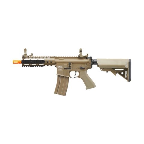Lancer Tactical Proline 7" KeyMod Railed Airsoft AEG Rifle with Picatinny Rail Segments - Tan