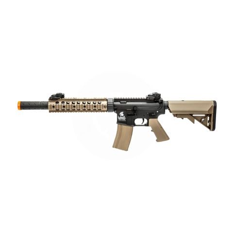 Lancer Tactical Gen 2 10" Nylon Polymer M4 Airsoft AEG with Mock Suppressor  - Two Tone