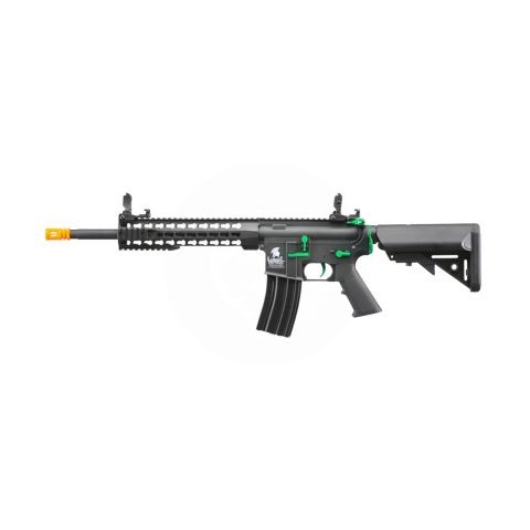 Lancer Tactical Gen 2 13.5" Keymod M4 Carbine Airsoft AEG Rifle - Black &amp; Green
