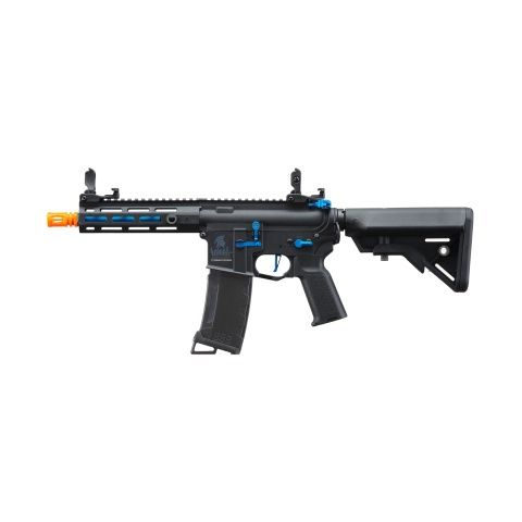 Lancer Tactical Gen 3 Hellion 7" M-LOK Airsoft AEG Rifle with Crane Stock - Black &amp; Blue