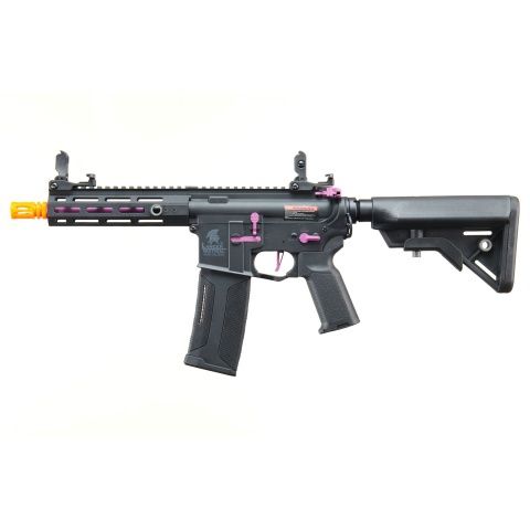 Lancer Tactical Gen 3 Hellion 7" M-LOK Airsoft AEG Rifle w/ Crane Stock - Black &amp; Purple