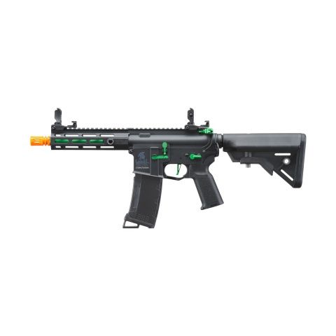 Lancer Tactical Gen 3 Hellion 7" M-LOK Airsoft AEG Rifle with Crane Stock - Black &amp; Green